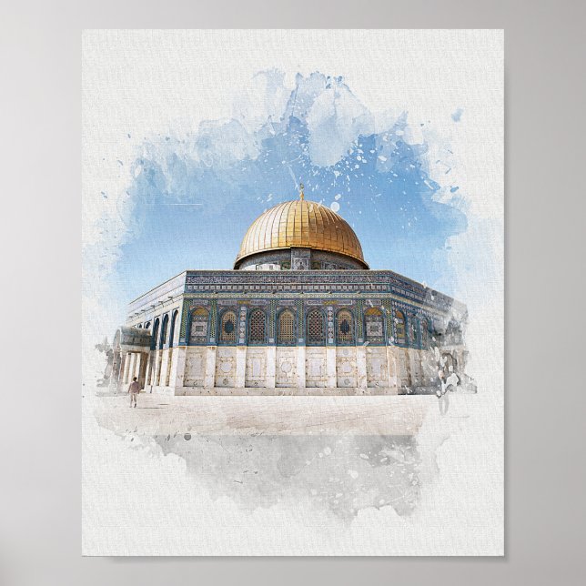 The Dome of the Rock Beautiful Islamic Holy Places Poster (Front)