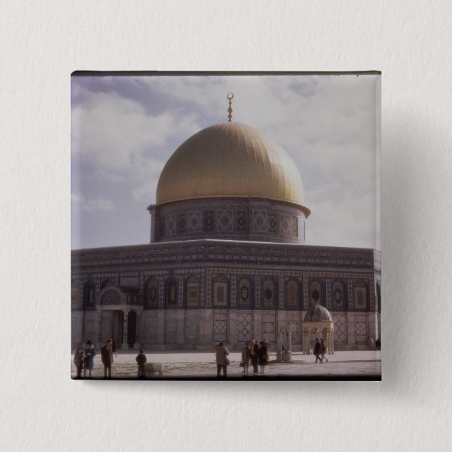 The Dome of the Rock, built AD 692 15 Cm Square Badge (Front)
