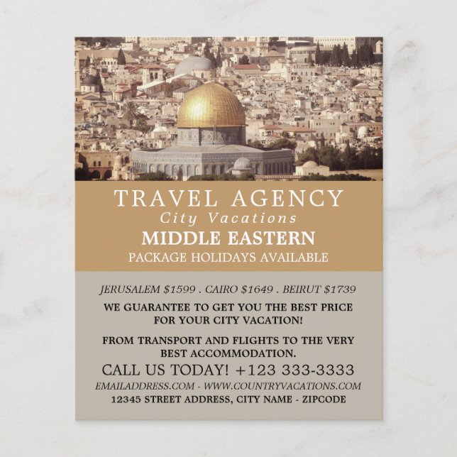 The Dome of the Rock, Jerusalem, Travel Agency Fly Flyer (Front)