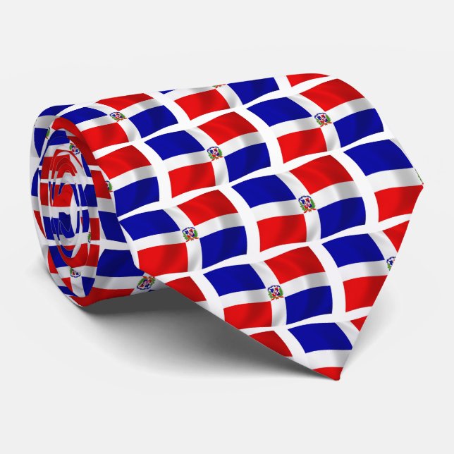 The Dominican Republic Flag Tie (Rolled)