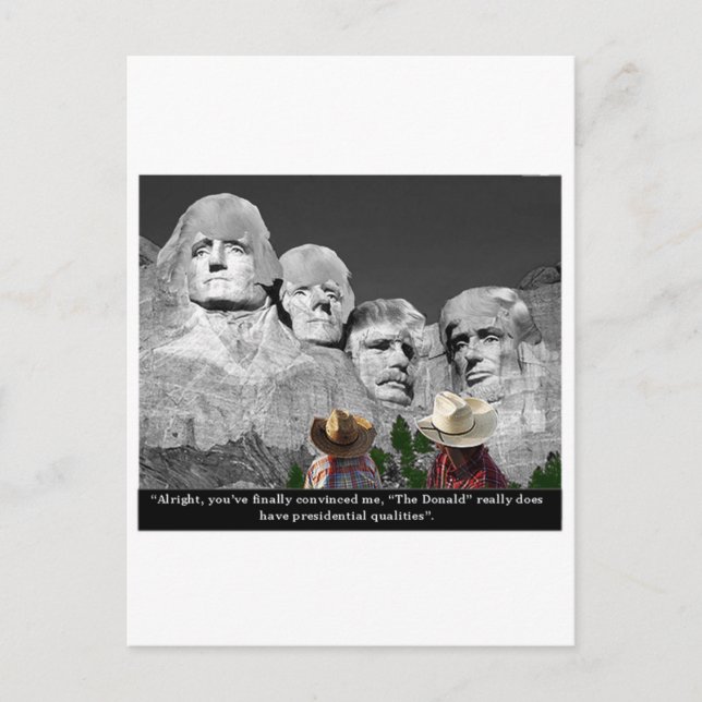 "The Donald's Presidental Qualities" Postcard (Front)
