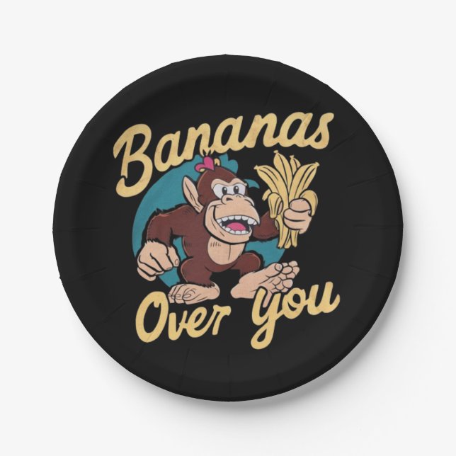 The Donkey Kong ,Bananas Over You Paper Plate (Front)