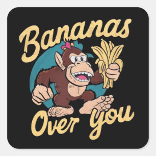The Donkey Kong ,Bananas Over You Square Sticker
