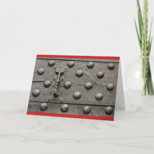 the door of a castle invitations card