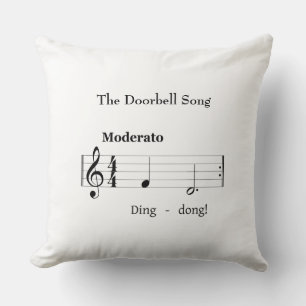 The Doorbell Song Humourous Music Score Cushion