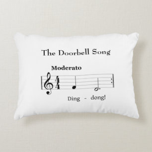 The Doorbell Song Humourous Music Score Decorative Cushion