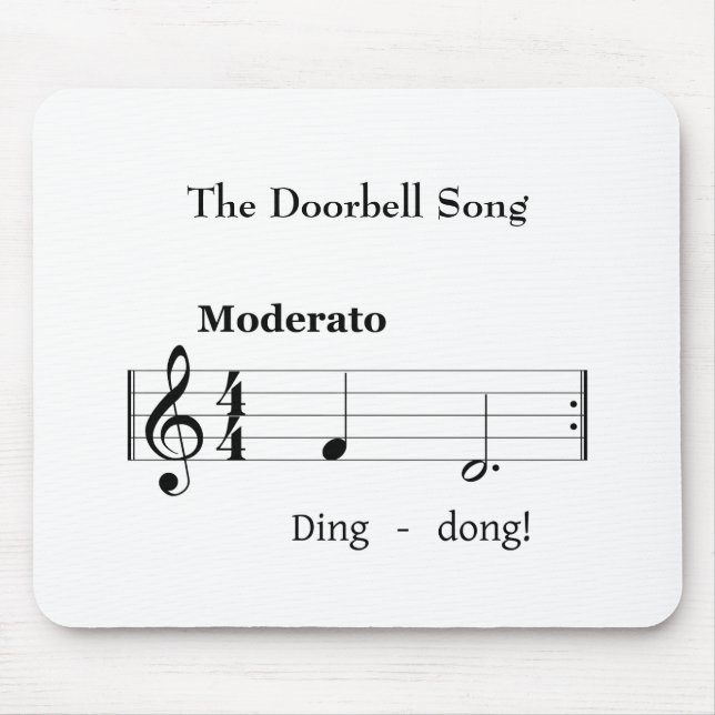 The Doorbell Song Humourous Music Score Mouse Mat (Front)