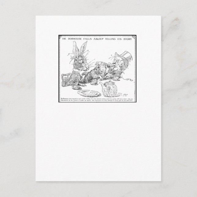 The Dormouse Falls Asleep Postcard (Front)