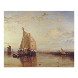 The Dort packet-boat from Rotterdam becalmed Poster