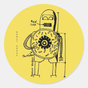 The Doughnut Robot Classic Round Sticker