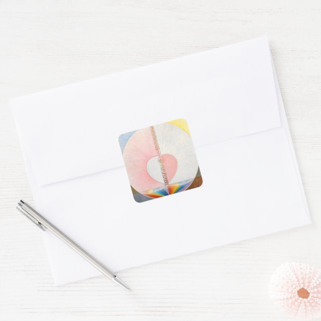 The Dove by Hilma af Klint Square Sticker (Envelope)