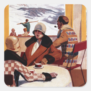 The Downhill Club Promotional Poster Square Sticker