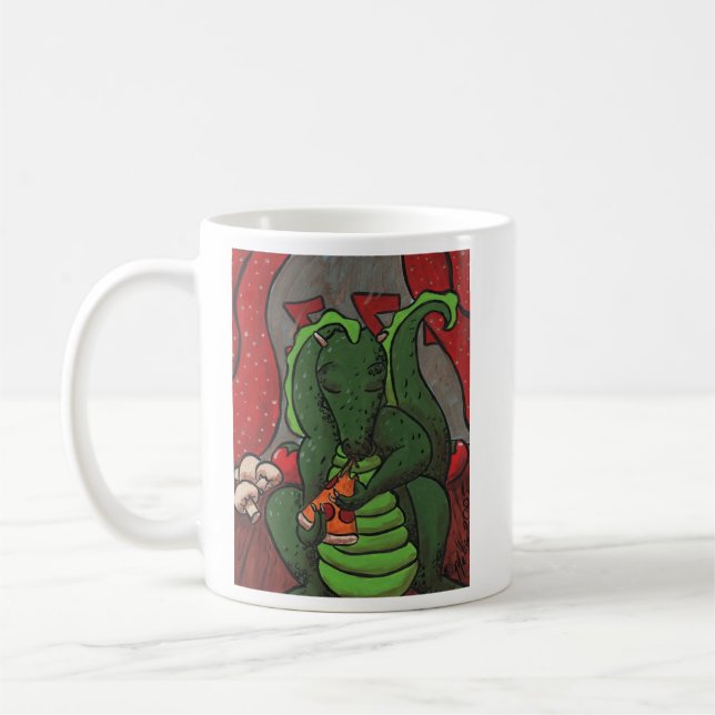 The Dragon and The Pizza Coffee Mug (Left)