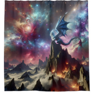 The Dragon and The Stars Shower Curtain