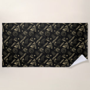 The Dragon and The Wolf Daenerys & Jon Pattern Beach Towel