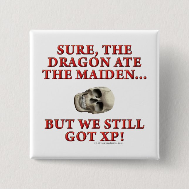 The Dragon Ate the Maiden 15 Cm Square Badge (Front)