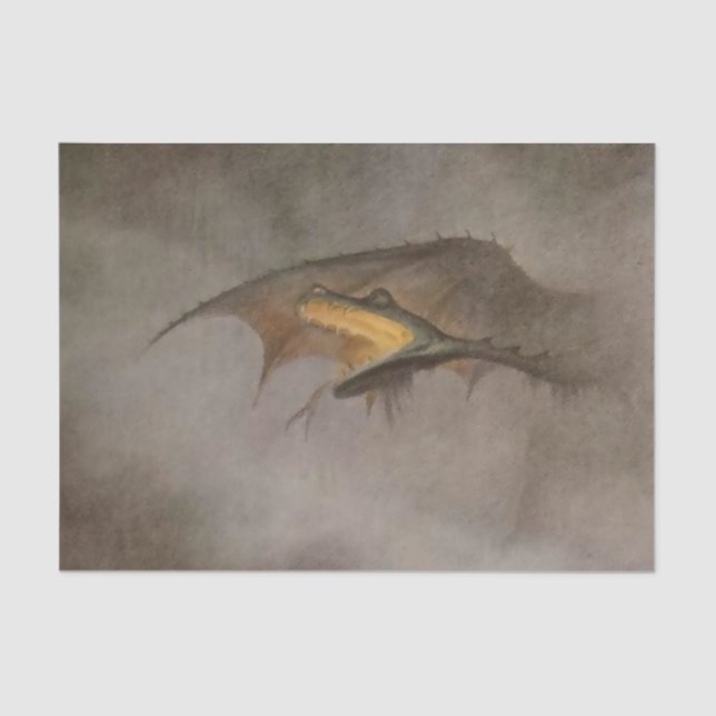 “The Dragon Awakes” by Theodor Kittelsen Tissue Paper (Front)