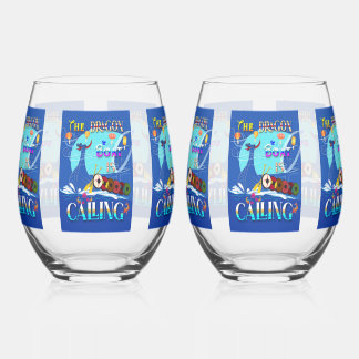 The Dragon Boat Is Calling Stemless Wine Glass