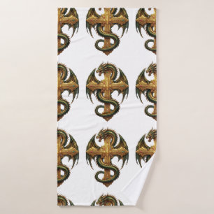 The Dragon Entwined Around the Cross-Your Guardian Bath Towel