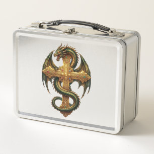 The Dragon Entwined Around the Cross-Your Guardian Metal Lunch Box