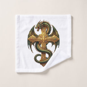 The Dragon Entwined Around the Cross-Your Guardian Wash Cloth