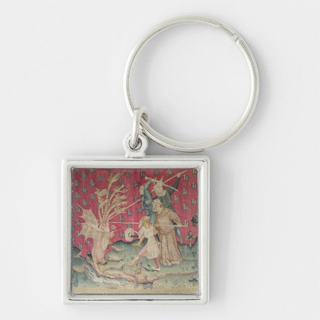 The Dragon Fighting with the Servants of God Key Ring (Front)