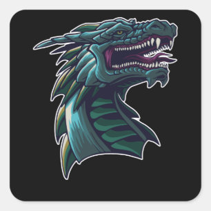 The Dragon Head Square Sticker