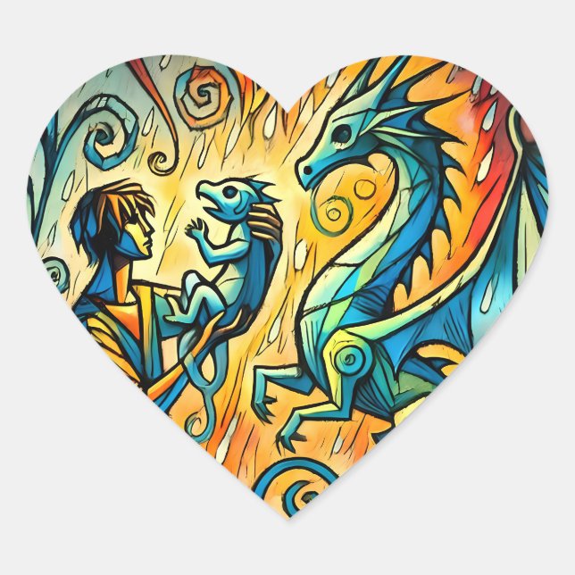  the dragon keeper heart sticker (Front)