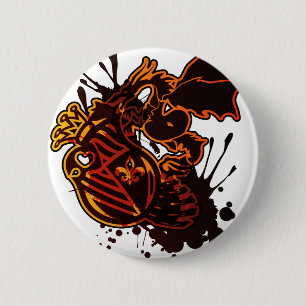 The_Dragon_Strikes 6 Cm Round Badge