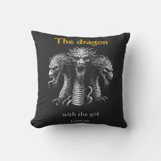 The Dragon with the Girl Tattoo – Funny Dark Cushion