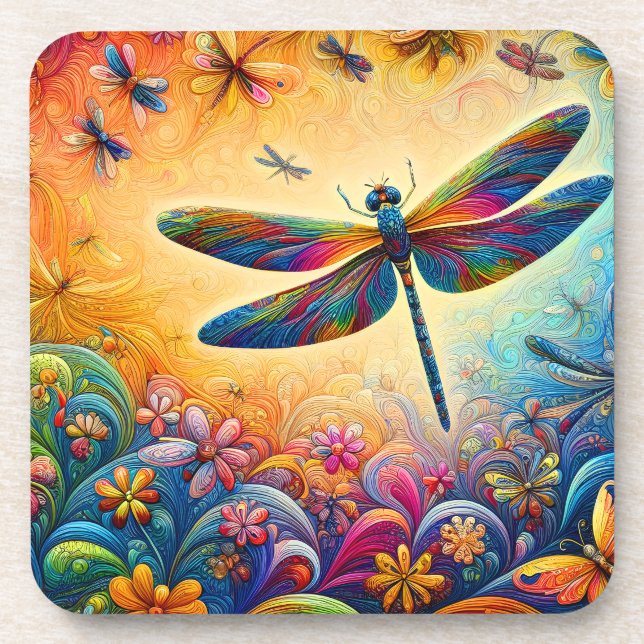 The Dragonfly's Journey Beverage Coaster (Front)