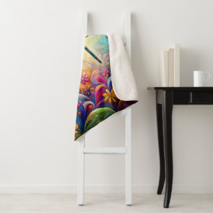 The Dragonfly's Journey Sherpa Blanket
