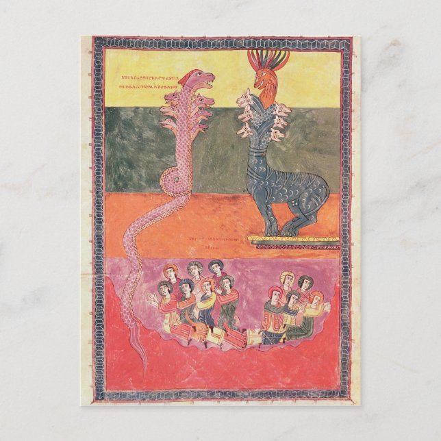 The Dragons, from the Girona Beatus Postcard (Front)