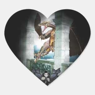 The Dragon's Lair Vignette Heart Sticker