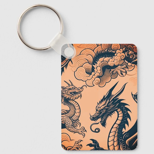 The Dragons War Orange Skies Key Ring (Front)