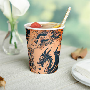 The Dragons War Orange Skies Paper Cups