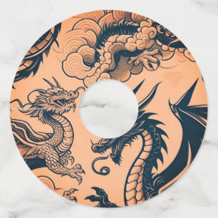 The Dragons War Orange Skies Wine Glass Tag