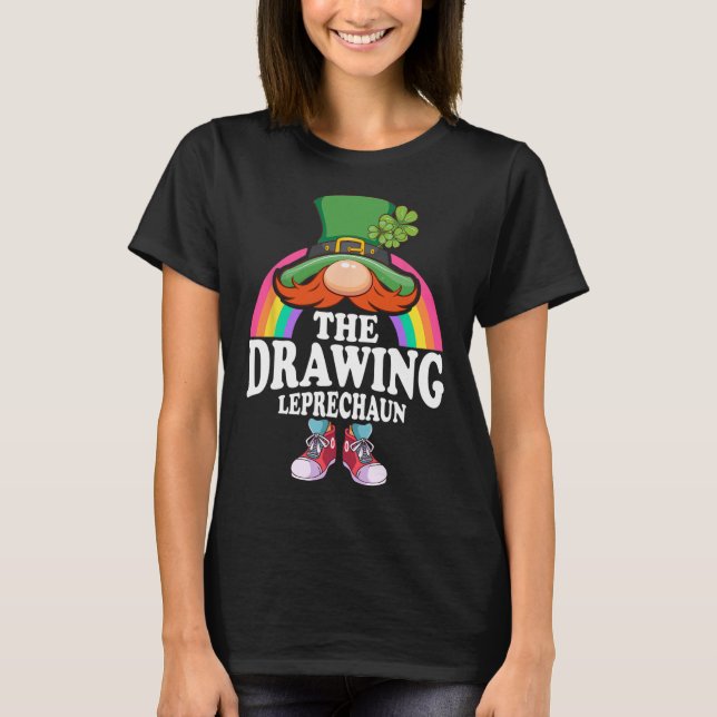 The Drawing Leprechaun St Patricks Day Costume  T-Shirt (Front)