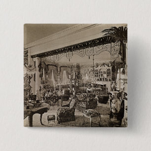 The Drawing Room, Wickham Hall, Kent, 1897 15 Cm Square Badge