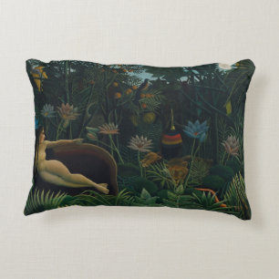 The Dream (Le Reve Exotique) by Henri Rousseau Decorative Cushion