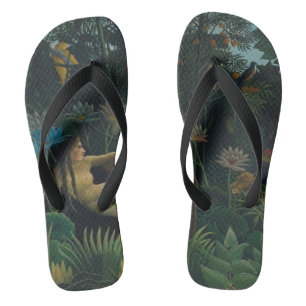 The Dream (Le Reve Exotique) by Henri Rousseau Flip Flops