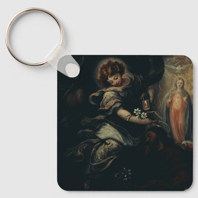 The Dream of Saint Joseph High-Fidelity Fine Art  Key Ring (Front)