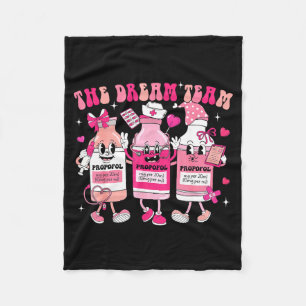 The Dream Team Retro Groovy Nurse Medical Nursing  Fleece Blanket