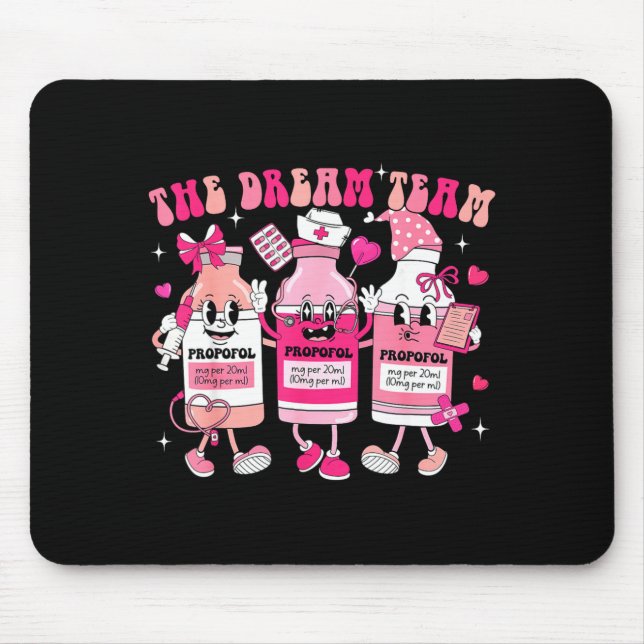 The Dream Team Retro Groovy Nurse Medical Nursing  Mouse Mat (Front)