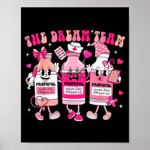 The Dream Team Retro Groovy Nurse Medical Nursing Poster