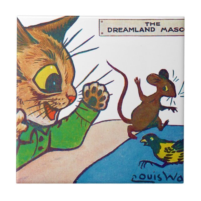 The Dreamland Mascot, Louis Wain Tile (Front)