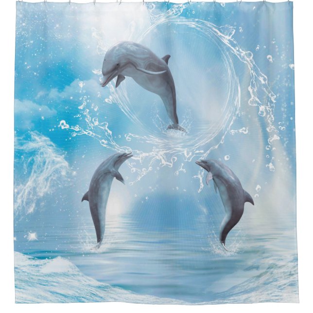 The Dreams Of Dolphins Shower Curtain (Front)