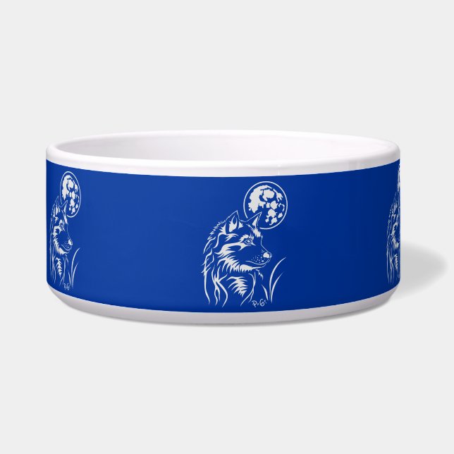 The dreamy young wolf Pet Bowl (Left)