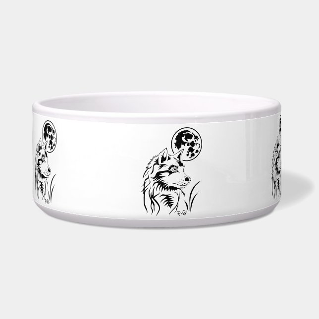 The dreamy young wolf Pet Bowl (Left)