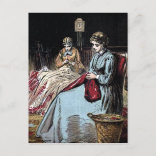 "The Dressmakers" Vintage Illustration Postcard